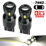 Two LED bulbs with specifications on a white background