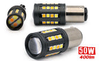 Three LED car bulbs with '50W 400lm' label on a white background