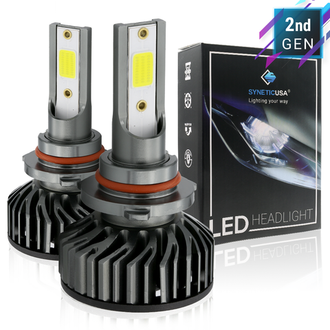 Syneticusa 9005/HB3 High Beams LED Headlight Bulbs, 25W 6000K COB