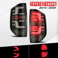 AlphaRex 2014-2021 Toyota Tundra Tail Lights LED Jet Black Smoke Brake Lamp Assembly