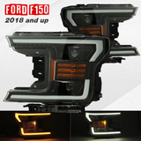 Ford F-150 (2018-'19) Alpharex Projector Headlight Assembly (Glossy Black)