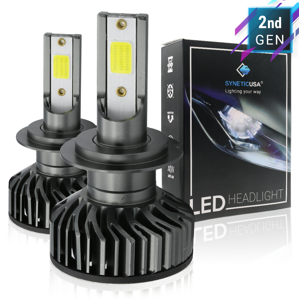 Syneticusa H7 Fog Lights LED Headlight Bulbs, 25W 6000K COB