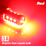 1157/3157/7443 Red Strobe Flash Tail Brake LED Bulbs (SMD 2835, 12 LED chips)