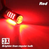 1157/3157/7443 Red Strobe Flash Tail Brake LED Bulbs (SMD 2835, 33 LED chips)