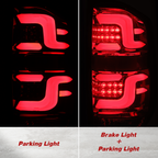 AlphaRex 2014-2021 Toyota Tundra Tail Lights LED Jet Black Smoke Brake Lamp Assembly