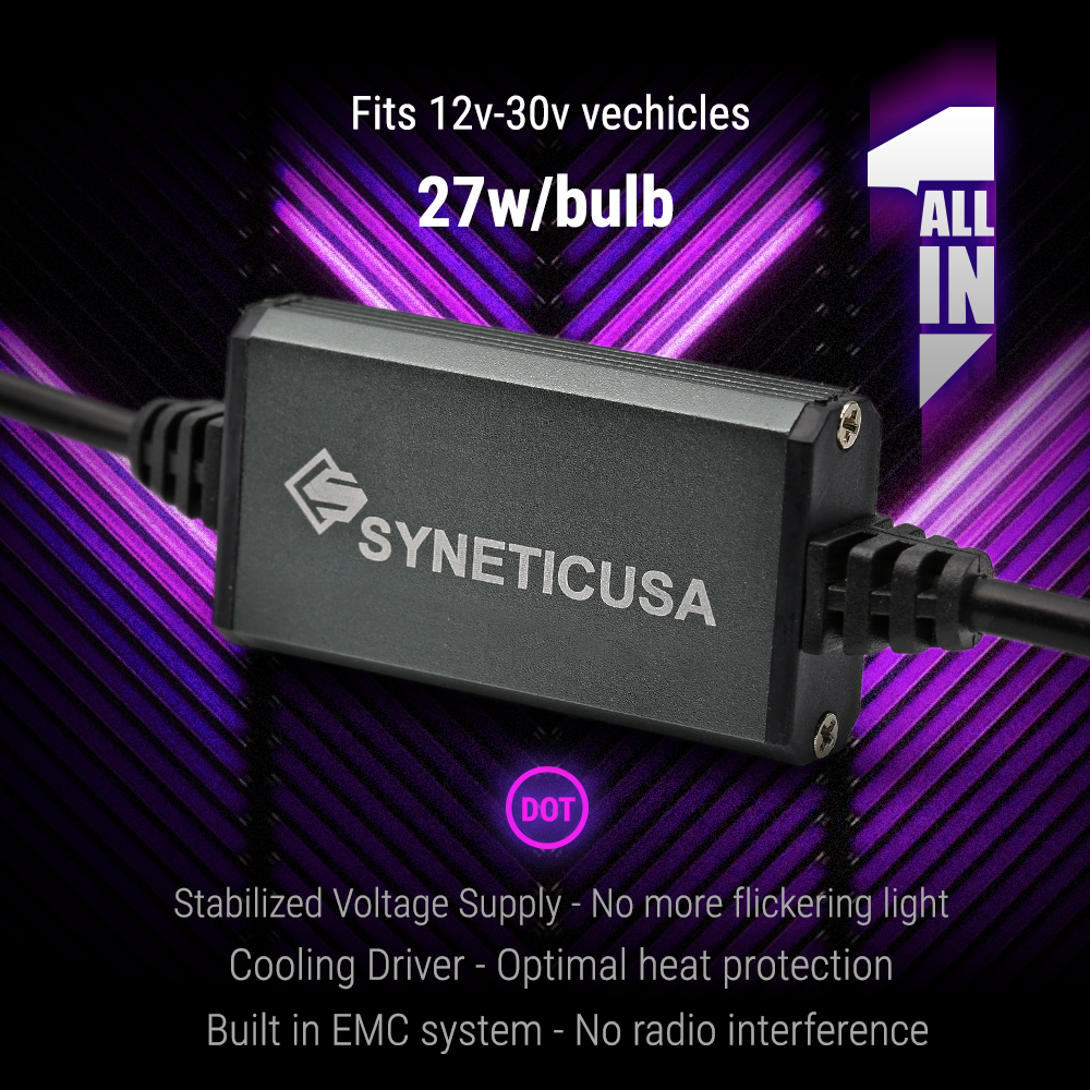 Syneticusa 9005/HB3 High Beams LED Headlight Bulbs, 27W 6000K CSP – JCwin  Auto