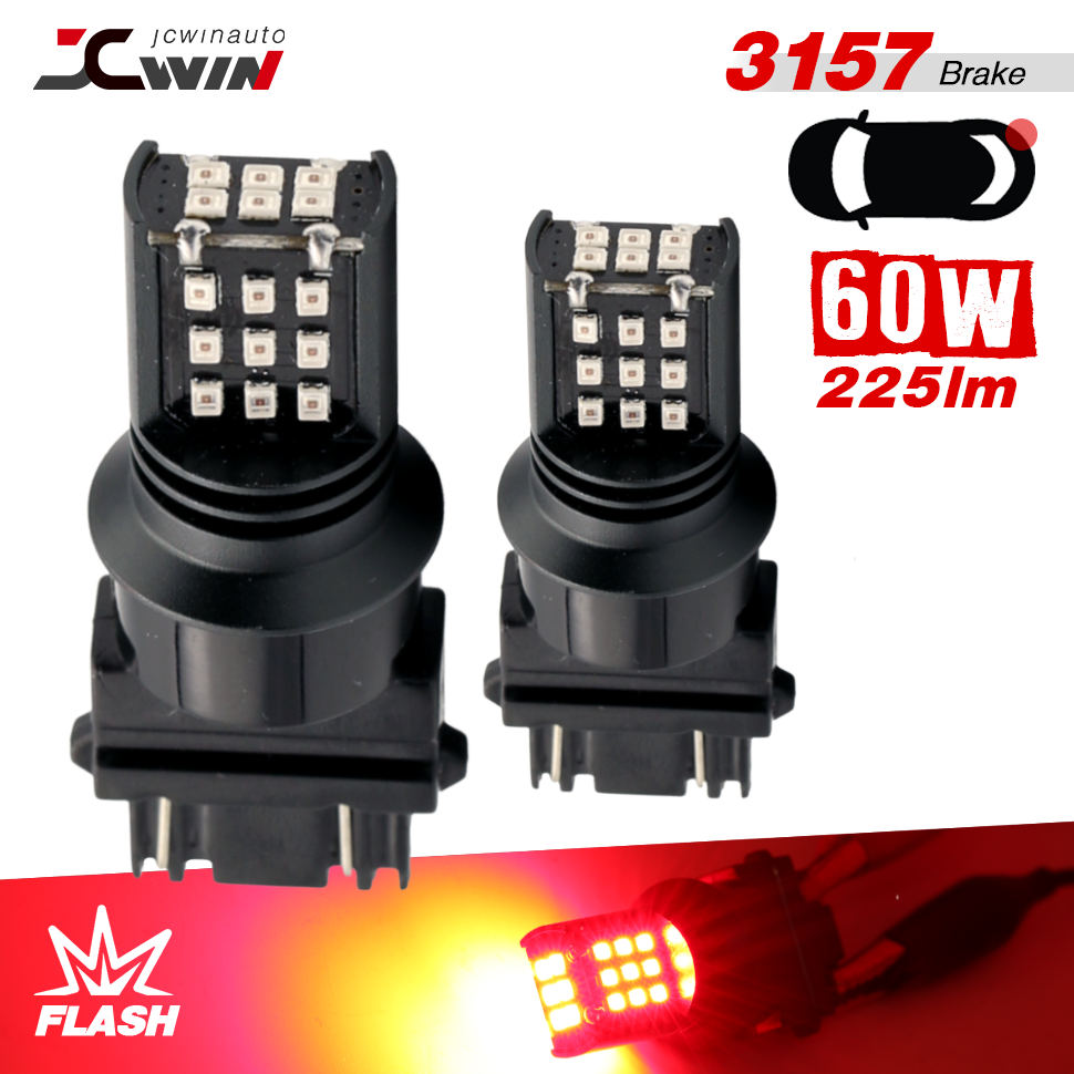 Single Color LED Light Bulbs - Red (Flash) - 24 SMDs - 3157 / 7443 / 1157