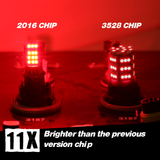 Strobe Flash Tail Brake LED Bulbs Red (SMD 2016, 24 LED chips)