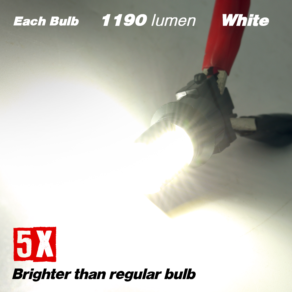 1157/3157/7443 WHITE REVERSE/BRAKE/SIGNAL LED BULBS (SMD 2016, 24 LED chips)