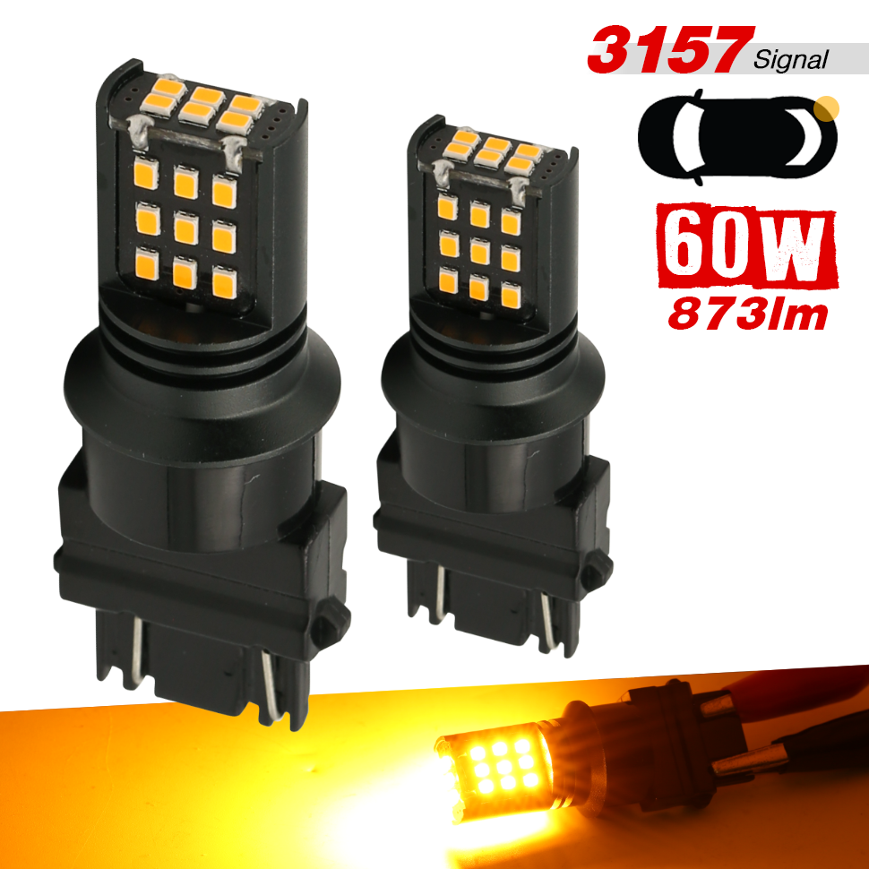 1157/3157/7443 YELLOW EXTRA BRIGHT TURN SIGNAL LED BULBS (SMD 2016, 24 LED chips)