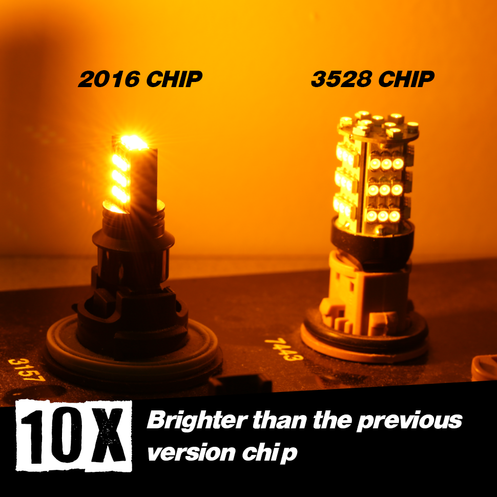 1157/3157/7443 YELLOW EXTRA BRIGHT TURN SIGNAL LED BULBS (SMD 2016, 24 LED chips)
