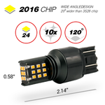 1157/3157/7443 YELLOW EXTRA BRIGHT TURN SIGNAL LED BULBS (SMD 2016, 24 LED chips)