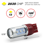 1157/3157/7443 Red Strobe Flash Tail Brake LED Bulbs (SMD 2835, 12 LED chips)