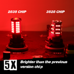 1157/3157/7443 Red Extra Bright Tail Brake LED Bulbs (SMD 2835, 64 LED chips)