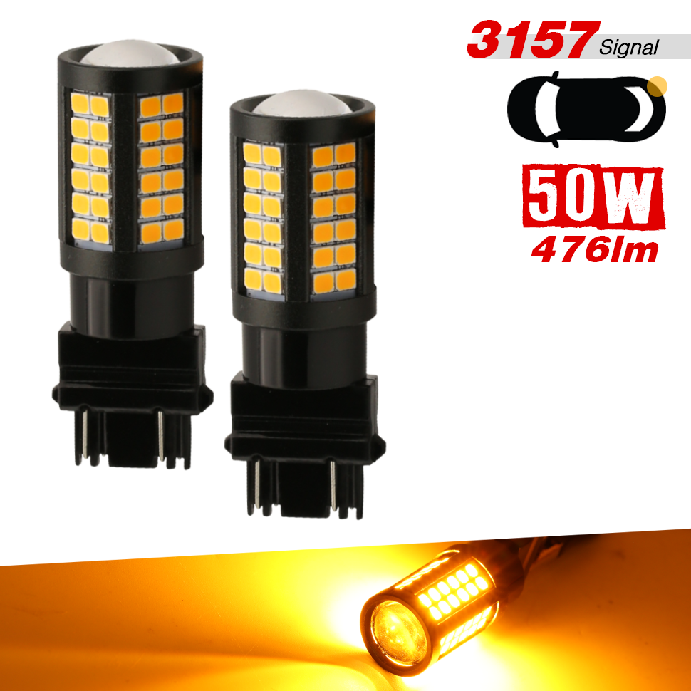 1157/3157/7443 YELLOW EXTRA BRIGHT TURN SIGNAL LED BULBS (SMD 2835, 64 LED chips)