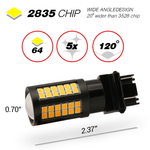 1157/3157/7443 YELLOW EXTRA BRIGHT TURN SIGNAL LED BULBS (SMD 2835, 64 LED chips)