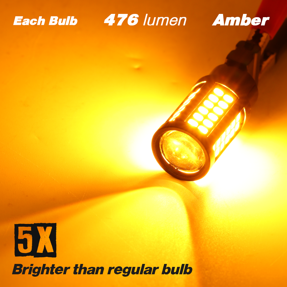 1157/3157/7443 YELLOW EXTRA BRIGHT TURN SIGNAL LED BULBS (SMD 2835, 64 LED chips)