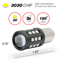 1157/3157/7443 Red Strobe Flash Tail Brake LED Bulbs (SMD 3030, 30 LED chips)