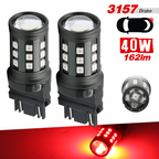 1157/3157/7443 Red Strobe Flash Tail Brake LED Bulbs (SMD 3030, 30 LED chips)
