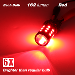 1157/3157/7443 Red Extra Bright Tail Brake LED Bulbs (SMD 3030, 30 LED chips)