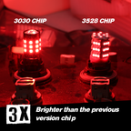 1157/3157/7443 Red Extra Bright Tail Brake LED Bulbs (SMD 3030, 30 LED chips)