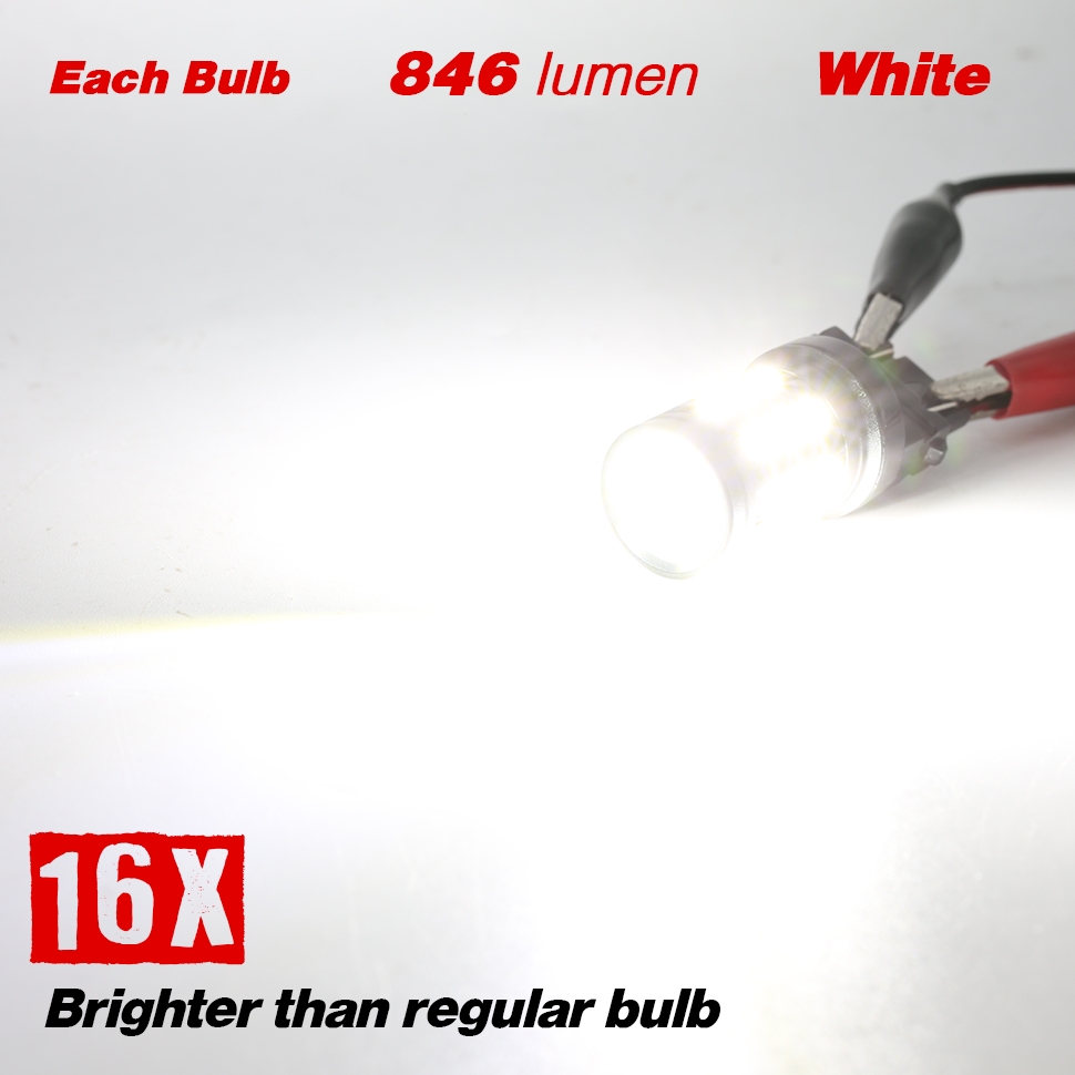1157/3157/7443 White Extra Bright Reverse/Brake/Signal LED Bulbs (SMD 3030, 30 LED chips)