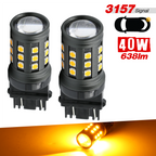 1157/3157/7443 Yellow Extra Bright Turn Signal LED Bulbs (SMD 3030, 30 LED chips)