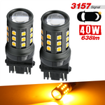 1157/3157/7443 Yellow Extra Bright Turn Signal LED Bulbs (SMD 3030, 30 LED chips)
