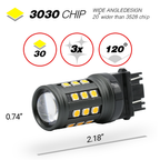 1157/3157/7443 Yellow Extra Bright Turn Signal LED Bulbs (SMD 3030, 30 LED chips)