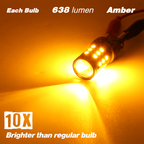 1157/3157/7443 Yellow Extra Bright Turn Signal LED Bulbs (SMD 3030, 30 LED chips)