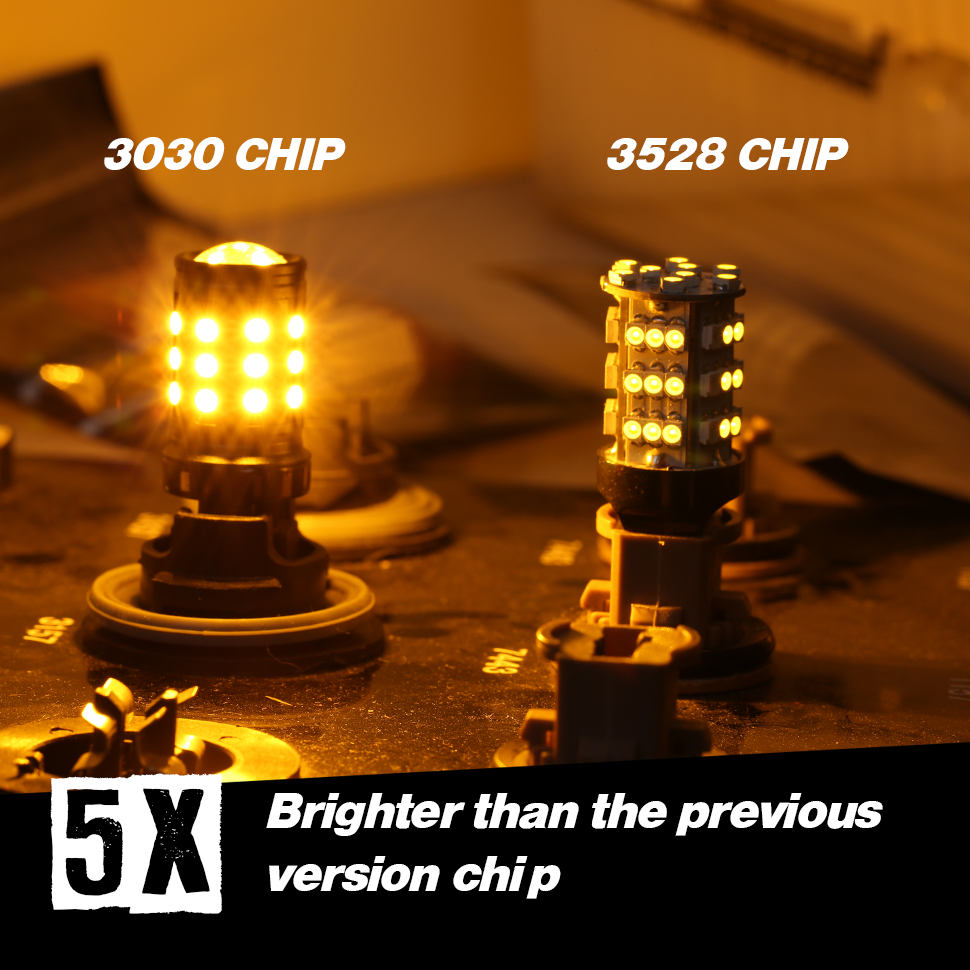 1157/3157/7443 Yellow Extra Bright Turn Signal LED Bulbs (SMD 3030, 30 LED chips)
