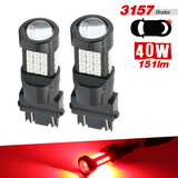 1157/3157/7443 Red Extra Bright Tail Brake LED Bulbs (SMD 3030, 36 LED chips)
