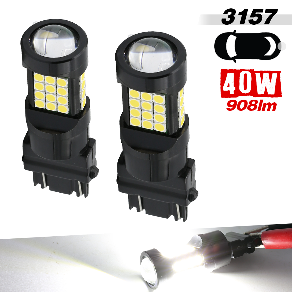 1157/3157/7443 White Extra Bright Reverse/Brake/Signal LED Bulbs (SMD 3030, 36 LED chips)