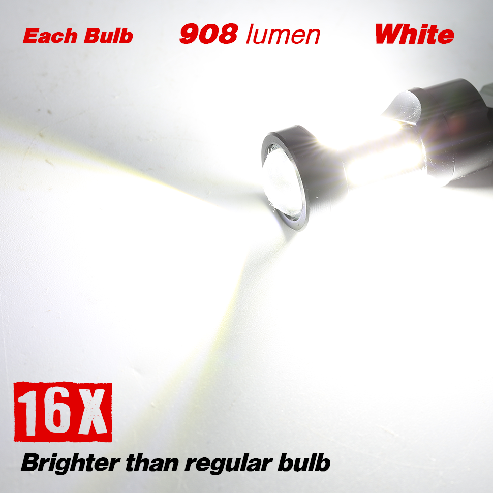1157/3157/7443 White Extra Bright Reverse/Brake/Signal LED Bulbs (SMD 3030, 36 LED chips)