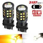 Switchback LED Light Bulbs - White/Amber 36 SMDs - 3157 / 7443 / 1157