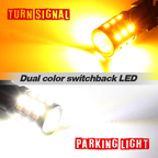 Switchback LED Light Bulbs - White/Amber 36 SMDs - 3157 / 7443 / 1157