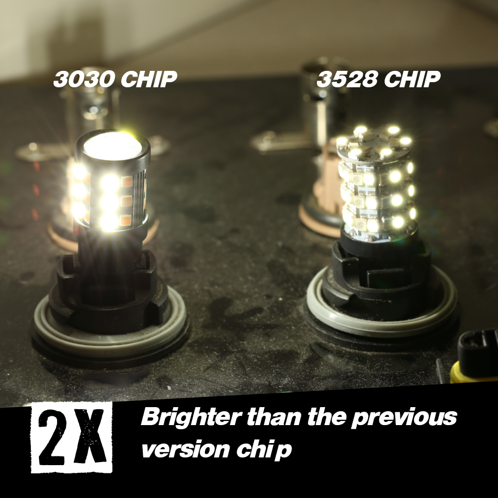 Switchback LED Light Bulbs - White/Amber 36 SMDs - 3157 / 7443 / 1157