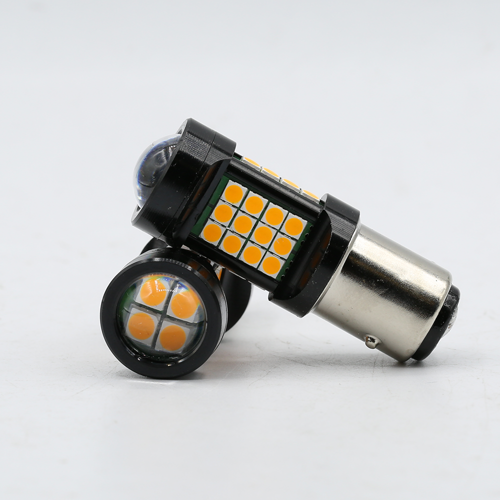 1157/3157/7443 Yellow Extra Bright Turn Signal LED Bulbs (SMD 3030, 36 LED chips)