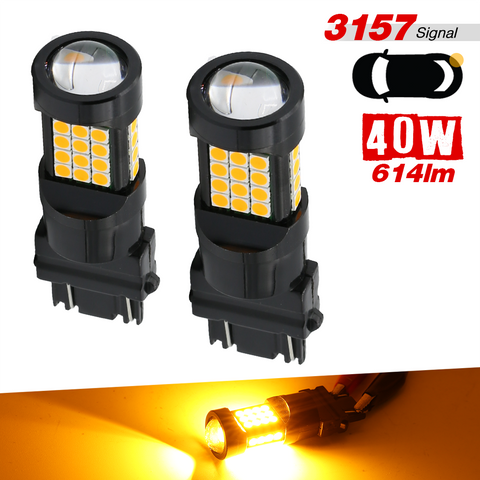 1157/3157/7443 Yellow Extra Bright Turn Signal LED Bulbs (SMD 3030, 36 LED chips)