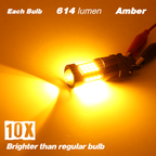 1157/3157/7443 Yellow Extra Bright Turn Signal LED Bulbs (SMD 3030, 36 LED chips)