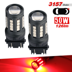 1157/3157/7443 Red Extra Bright Tail Brake LED Bulbs (SMD 3030, 40 LED chips)