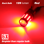 1157/3157/7443 Red Extra Bright Tail Brake LED Bulbs (SMD 3030, 40 LED chips)