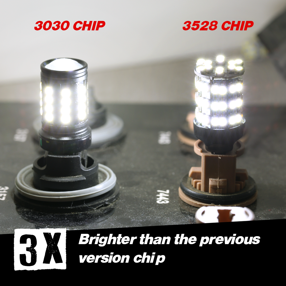 1157/3157/7443 White Extra Bright Reverse/Brake/Signal LED Bulbs (SMD 3030, 40 LED chips)