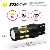 Switchback LED Bulbs Amber/White (SMD 3030, 40 LED chips)