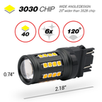 1157/3157/7443 Yellow Extra Bright Turn Signal LED Bulbs (SMD 3030, 40 LED chips)