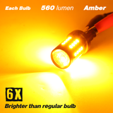 1157/3157/7443 Yellow Extra Bright Turn Signal LED Bulbs (SMD 3030, 40 LED chips)
