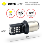1157/3157/7443 Red Extra Bright Tail Brake LED Bulbs (SMD 2016, 24 LED chips)