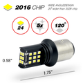 1157/3157/7443 WHITE REVERSE/BRAKE/SIGNAL LED BULBS (SMD 2016, 24 LED chips)