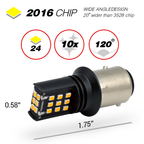 1157/3157/7443 YELLOW EXTRA BRIGHT TURN SIGNAL LED BULBS (SMD 2016, 24 LED chips)