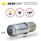 1157/3157/7443 Red Strobe Flash Tail Brake LED Bulbs (SMD 2835, 12 LED chips)
